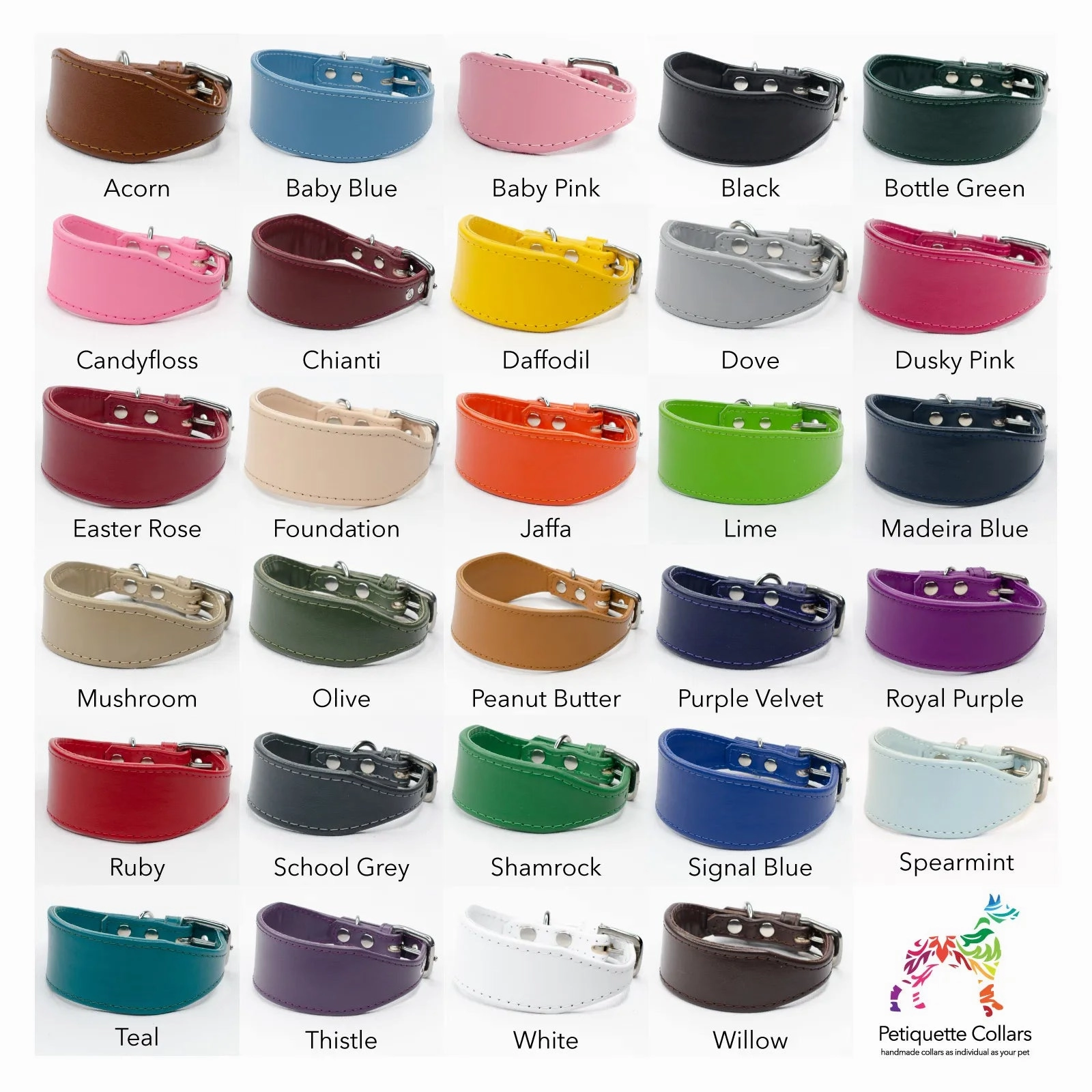The Strip Thick Leather Dog Collar by Petiquette