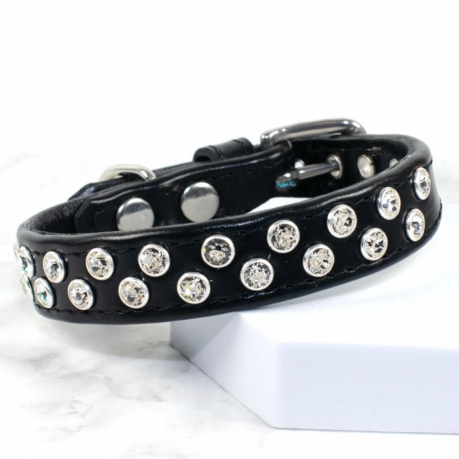 Tilted Brilliance Rhinestone Dog Collar by Petiquette