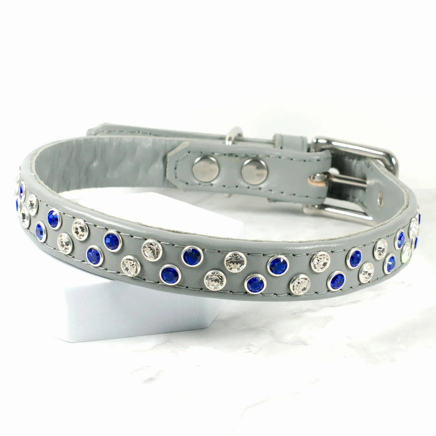 Tilted Brilliance Rhinestone Dog Collar by Petiquette