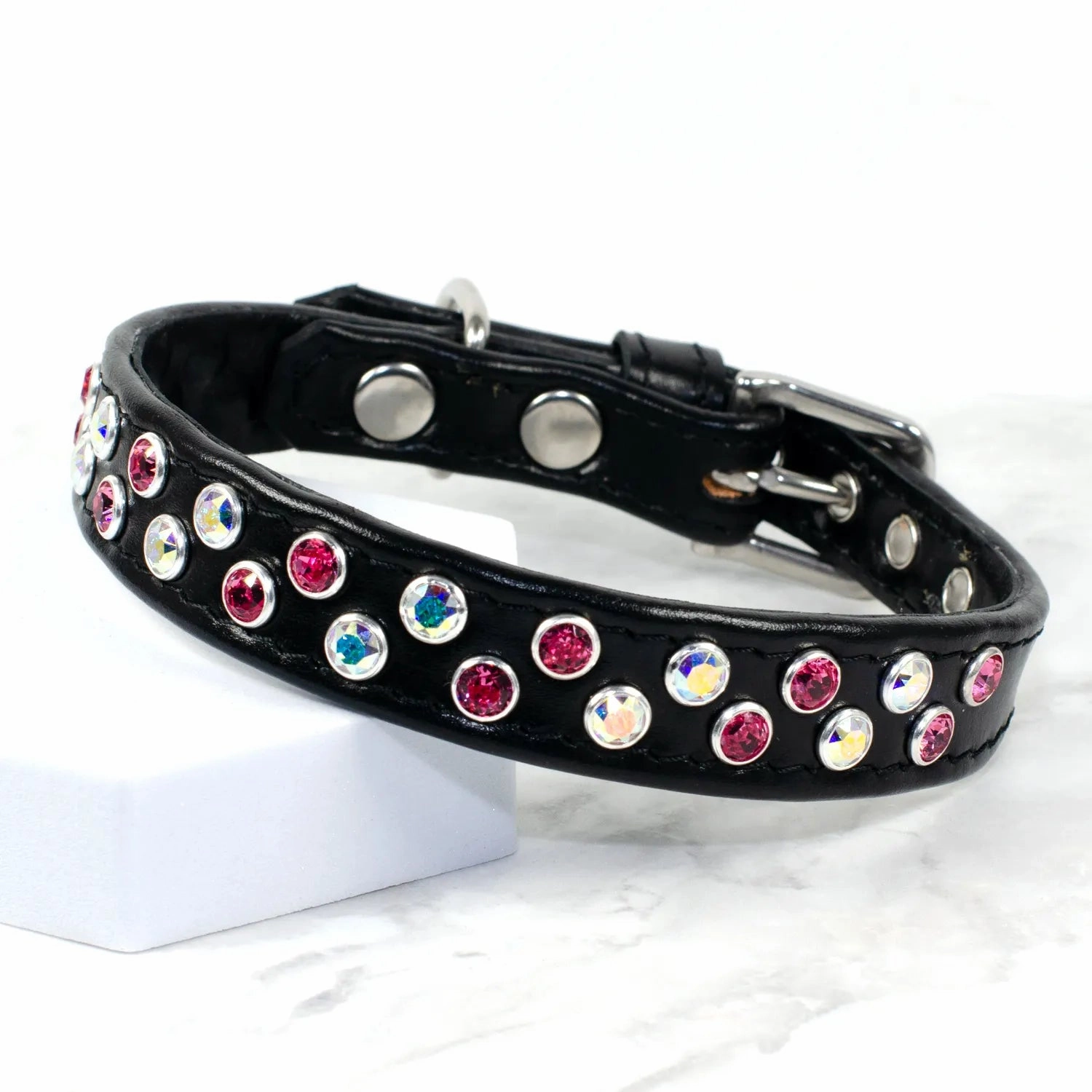 Tilted Brilliance Rhinestone Dog Collar by Petiquette