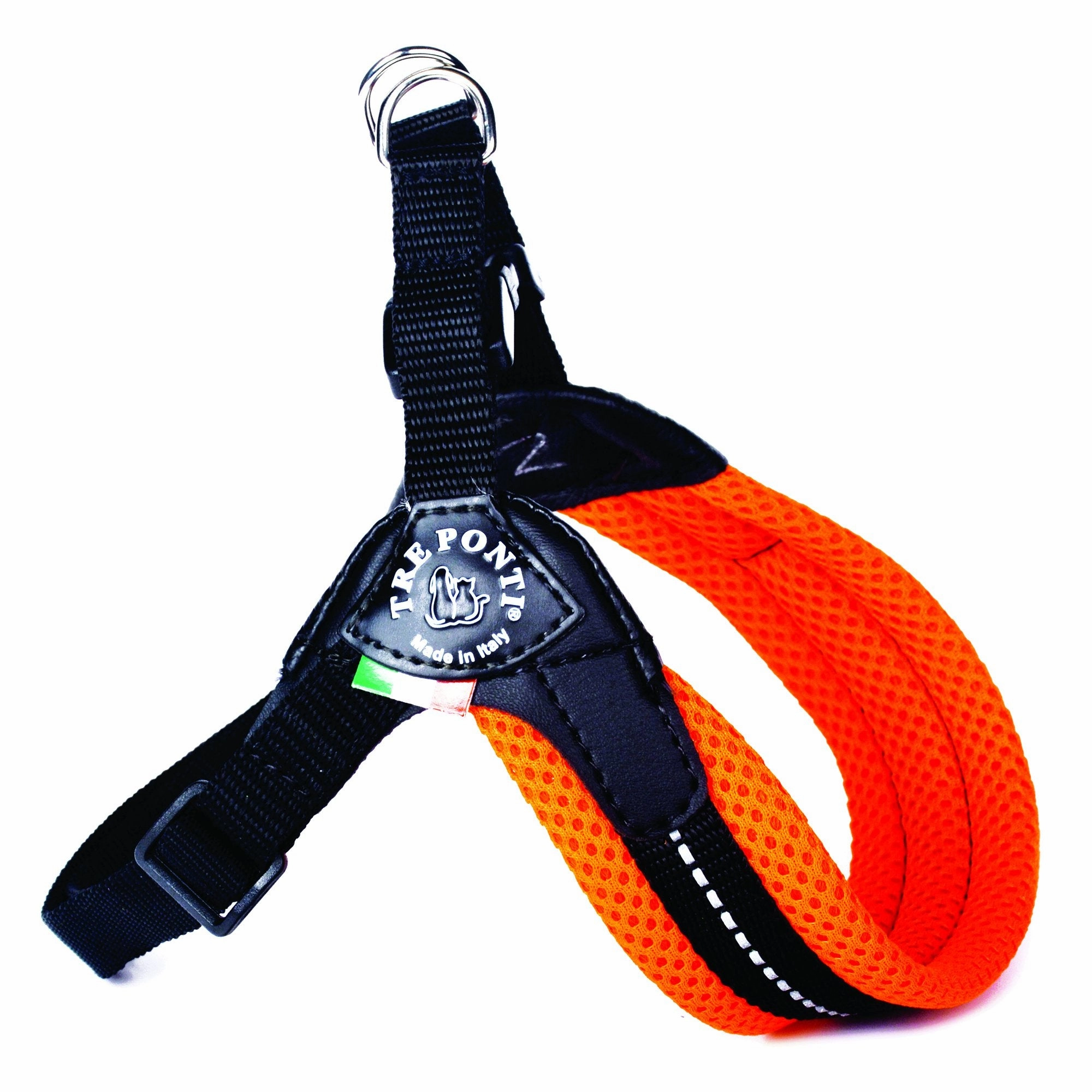 Tre Ponte Easy Fit Fluo Orange Mesh Dog Harness with Adjustable Girth