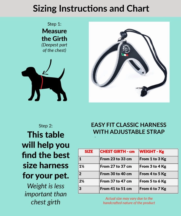 Tre Ponti Easy Fit Liberta Light Blue Puppy Harness with No Escape Adjustable Closure
