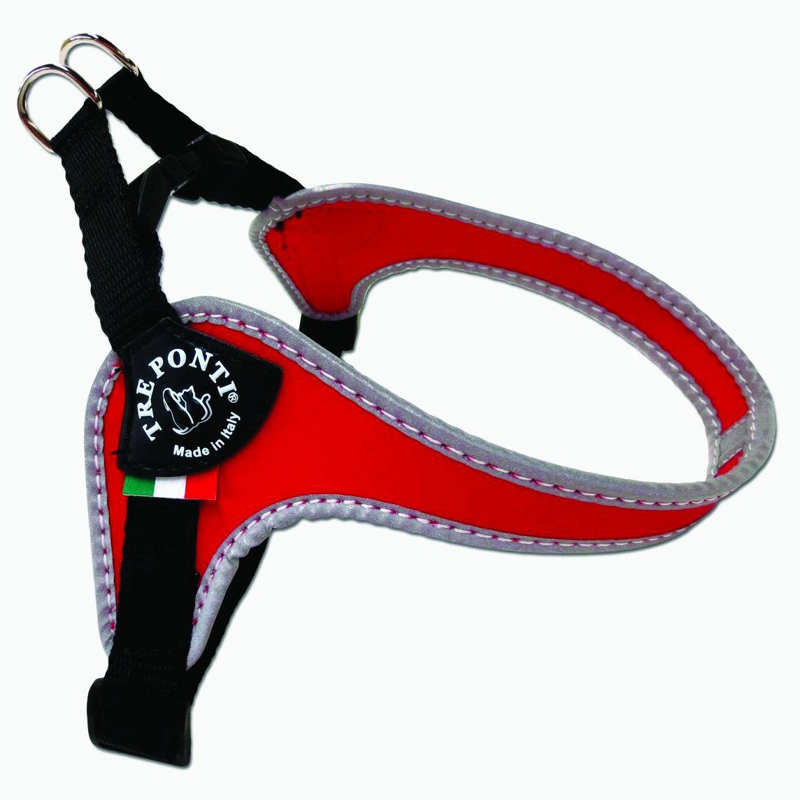 Tre Ponti Easy Fit Red Dog Harness with Adjustable Girth