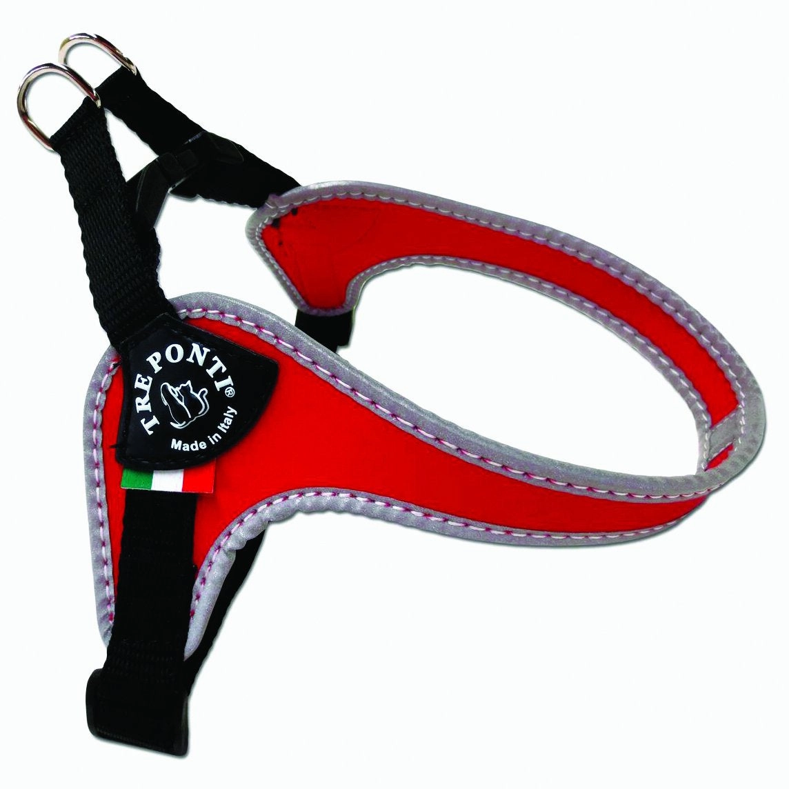 Tre Ponti Easy Fit Red Dog Harness with Adjustable Girth