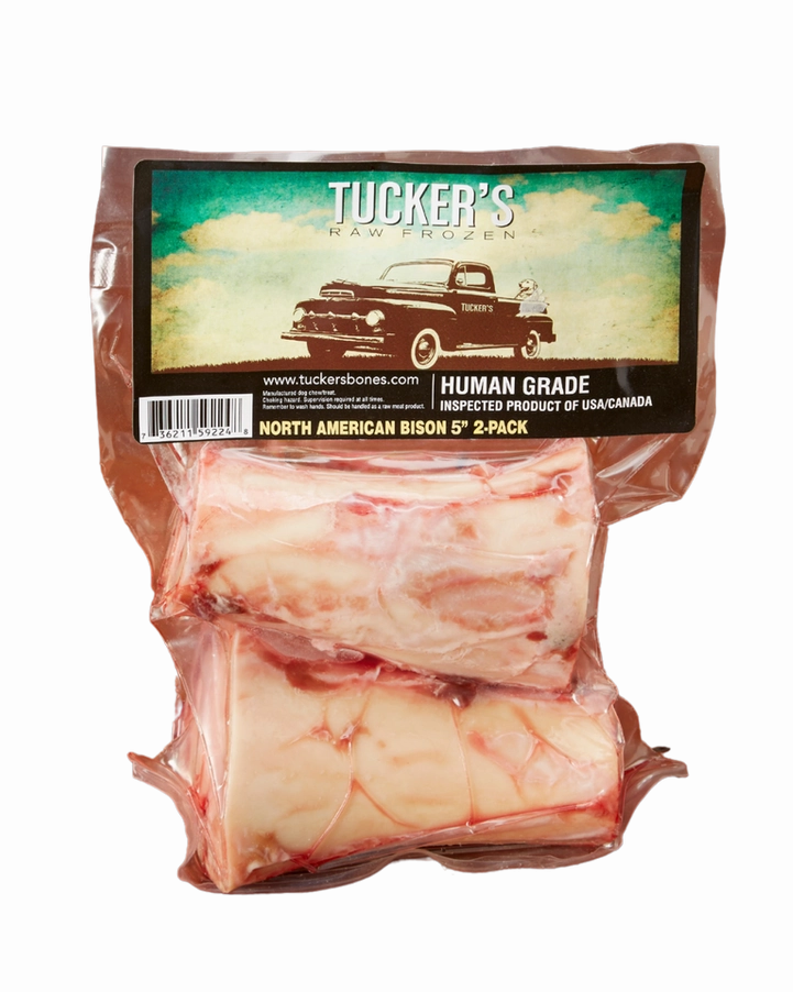 Tucker's Raw Frozen Bison Marrow Bones 5-inch 2-Pack