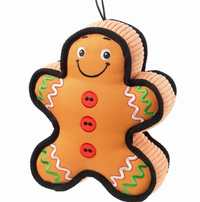 Tuff Gingerbread Man Canvas Christmas Dog Toy