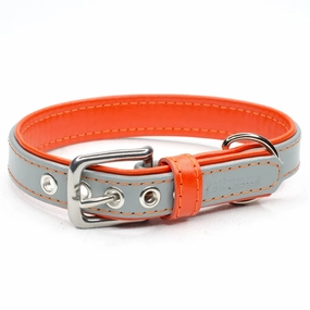 Two Tone Leather Dog Collar by Petiquette