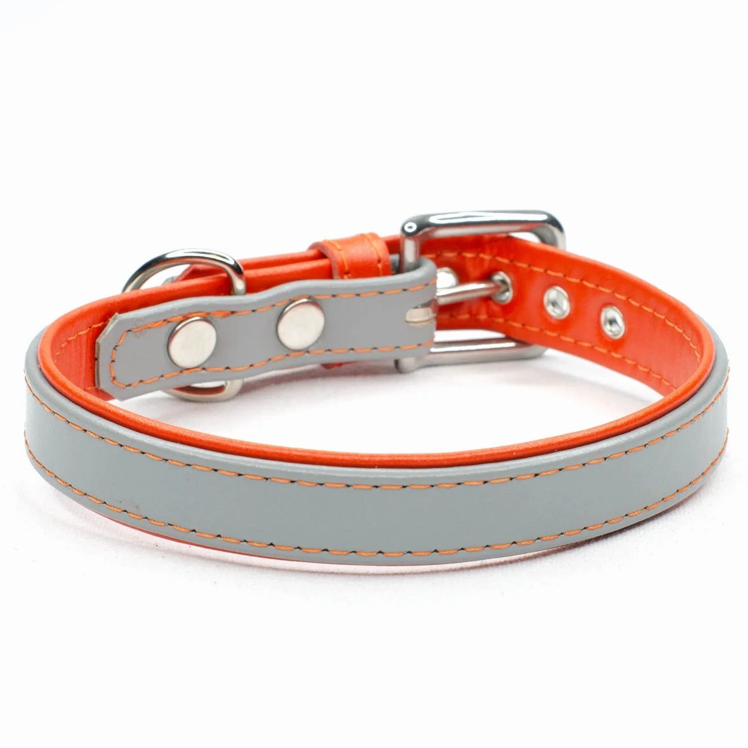 Two Tone Leather Dog Collar by Petiquette