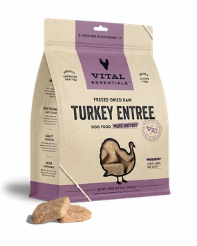 Vital Essentials Freeze-Dried Turkey Mini Patties for Dogs 14oz
