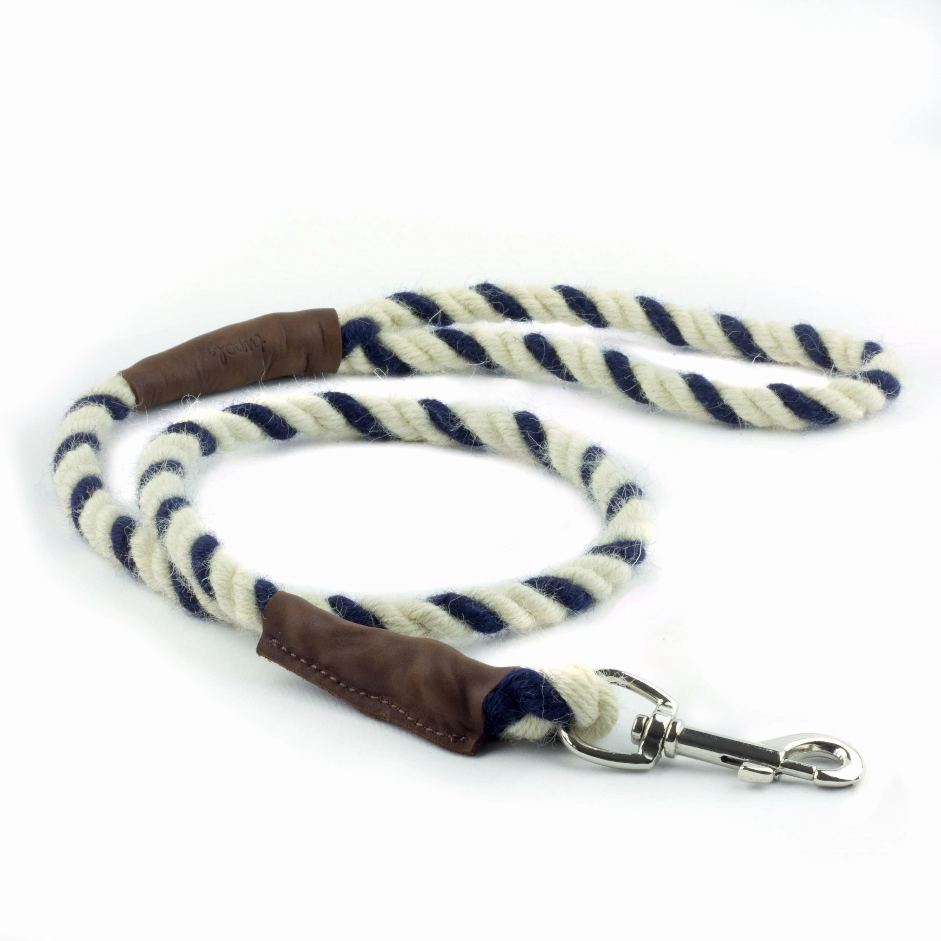 White and Blue 100% British Wool Dog Collar