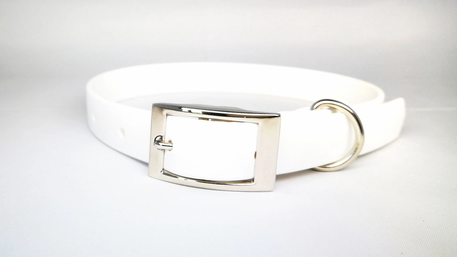 White Biothane Dog Collar