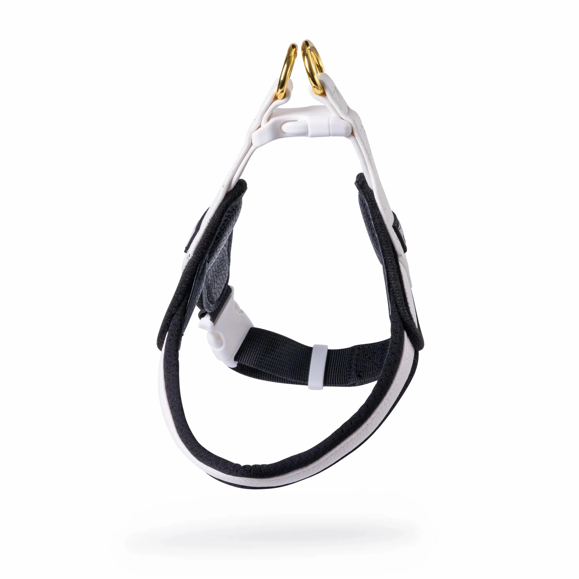 White Vegan Leather Harness, Dog Collar, Lead and Poo Bag Holder Complete Set