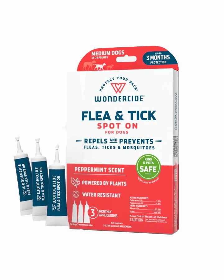 Wondercide Flea & Tick Spot On 3-Pack for Dogs with Natural Essential Oils
