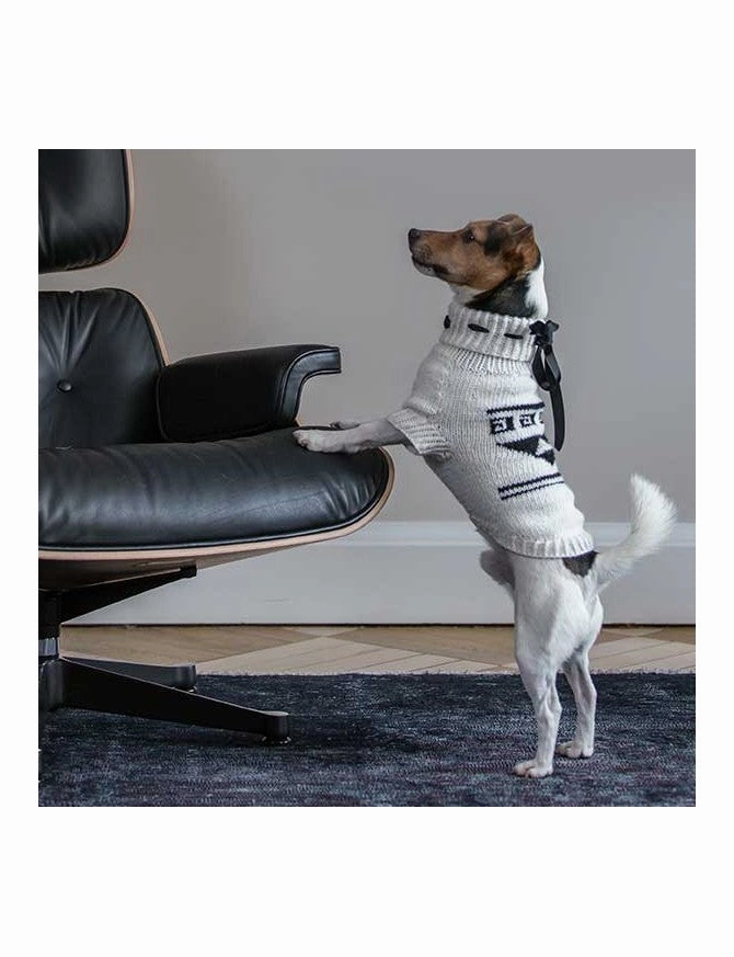 Wooldog Black & White Classy Hand-Knitted Dog Jumper