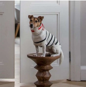 Wooldog Black & White Marine Stripe Hand-Knitted Dog Jumper