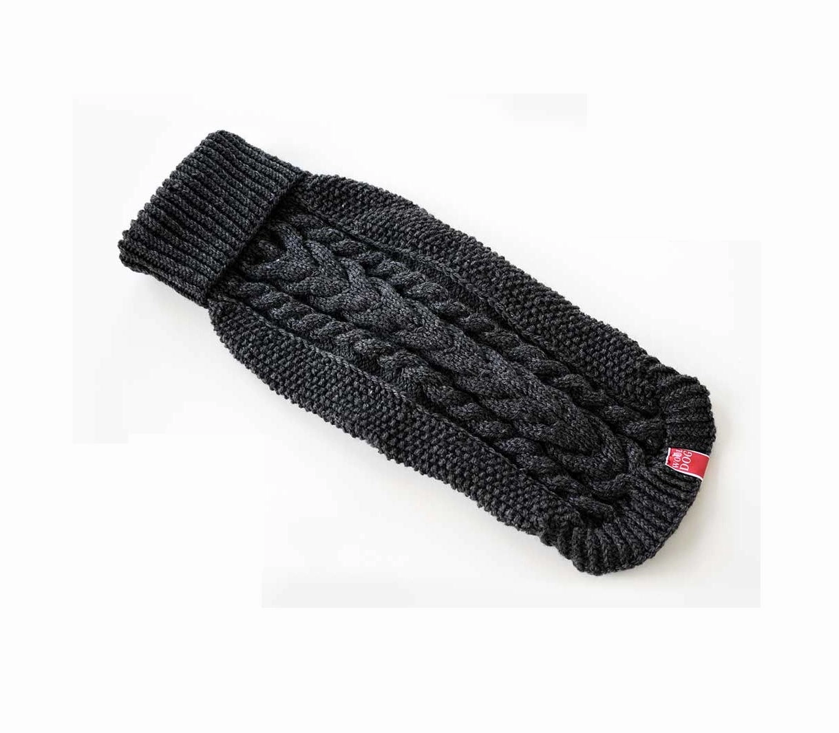 Wooldog Classic Dark Graphite Grey Hand-Knitted Dog Jumper