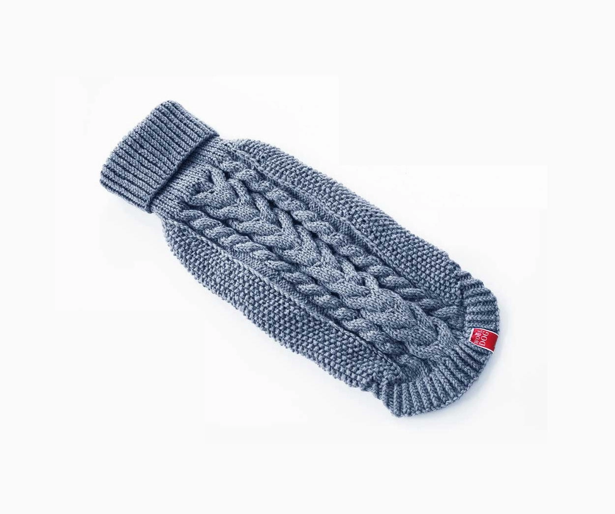 Wooldog Classic Light Graphite Grey Hand-Knitted Dog Jumper