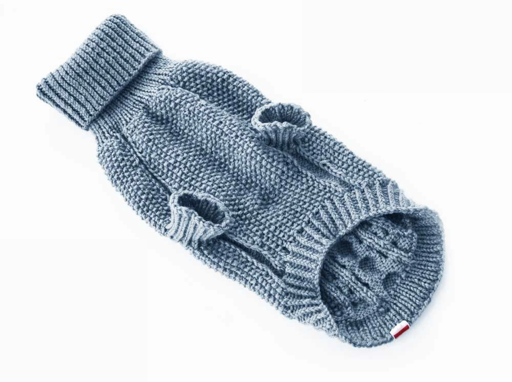 Wooldog Classic Light Graphite Grey Hand-Knitted Dog Jumper