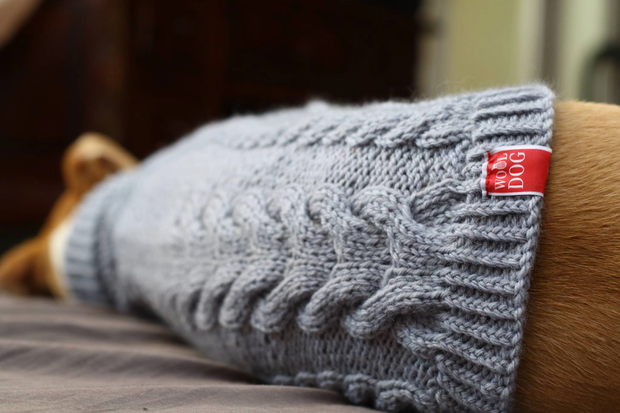 Wooldog Classic Light Graphite Grey Hand-Knitted Dog Jumper