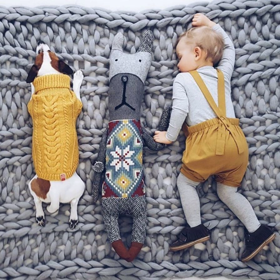 Wooldog Classic Sunflower Yellow Hand-Knitted Dog Jumper