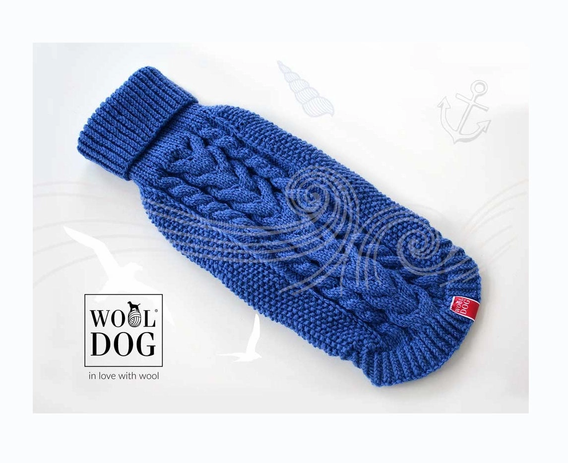 Wooldog Classic Ultramarine Hand-Knitted Dog Jumper