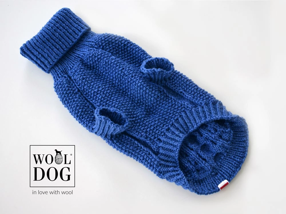 Wooldog Classic Ultramarine Hand-Knitted Dog Jumper