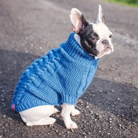 Wooldog Classic Ultramarine Hand-Knitted Dog Jumper