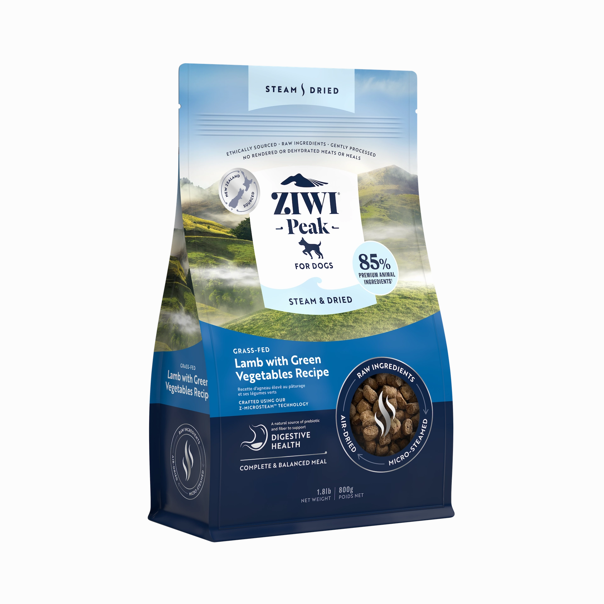 ZIWI? Peak Steam-Dried Lamb Green Vegetables Dog Food 1.8lb