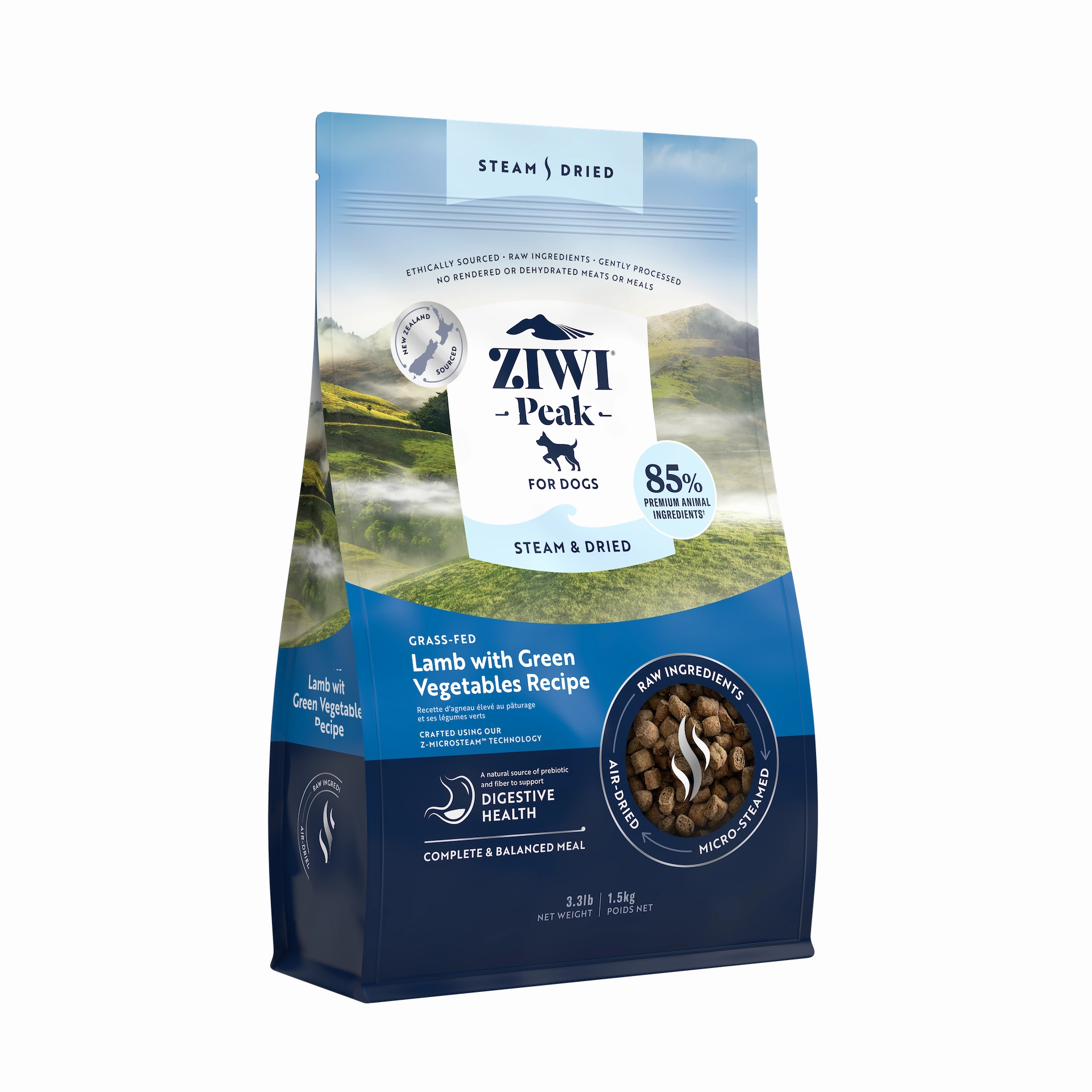 ZIWI? Peak Steam-Dried Lamb Green Vegetables Dog Food 3.3lb